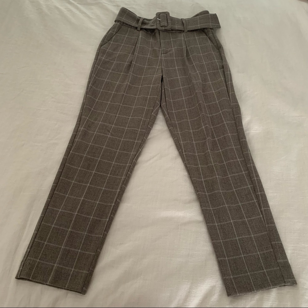 A New Day Plaid Straight Leg Belted Pants